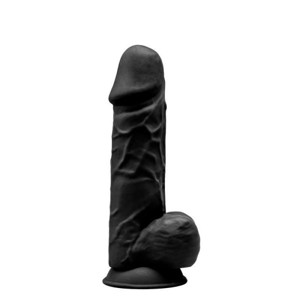 DILDO REALISTA DUAL DENSITY COM TESTÍCULOS PRETO MOD. 4 8.5" SILEXD - Image 2