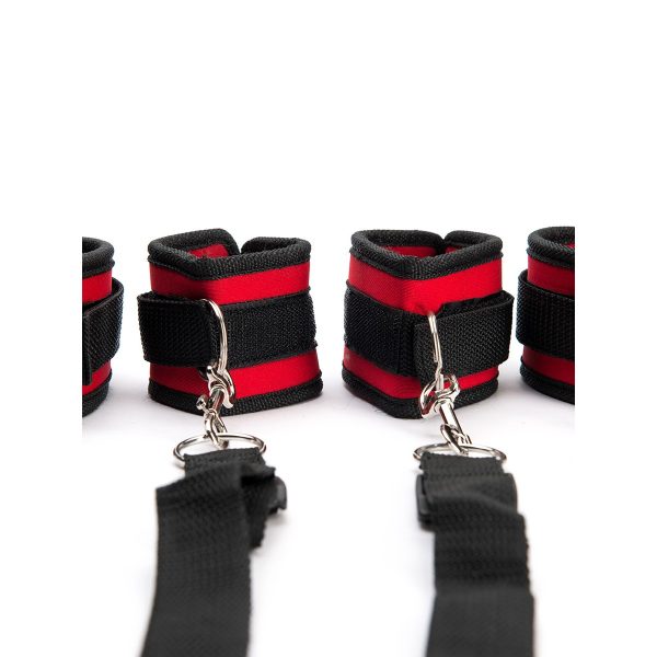 CONJUNTO DE RESTRIÇÕES PARA CAMA ARGUS FETISH PRETO E VERMELHO ARGUS TOYS - Image 4