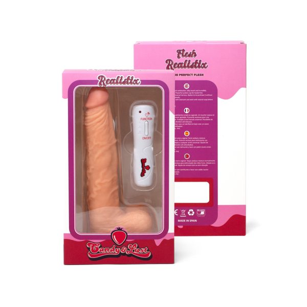 VIBRADOR REALISTICO COM TESTICULOS E COMANDO VIBE REALISTIX MOD.5 23,5CM CANDY LUST - Image 3