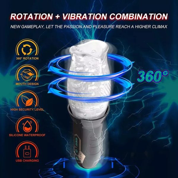 MASTURBADOR COM VIBRAÇÃO E ROTAÇÃO SPINNING MACHINE V 2.0 FUNNY MEE