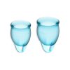CONJUNTO DE 2 COPOS MENSTRUAIS FEEL CONFIDENT SATISFYER AZUL CLARO - Image 2
