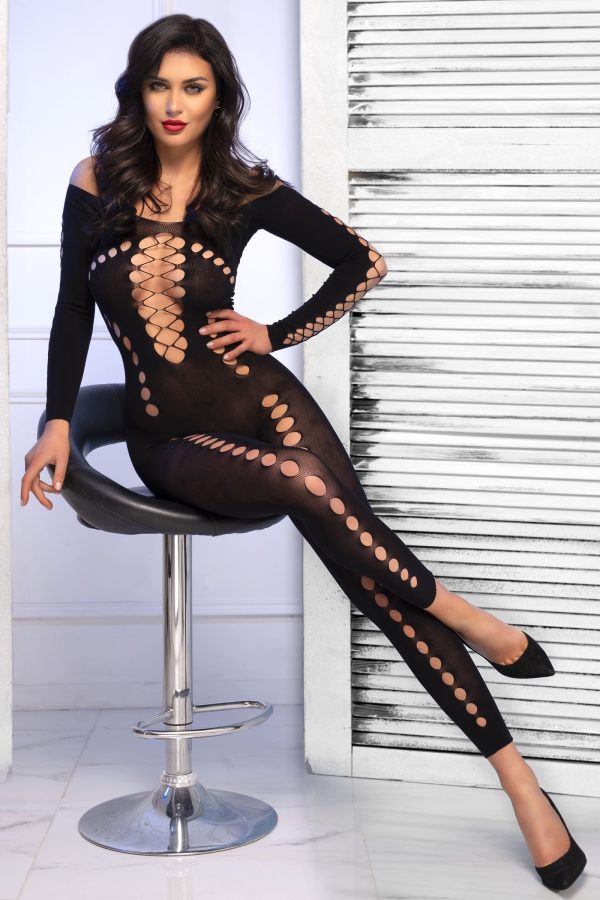 CATSUIT CR-4646 PRETO CHILIROSE - Image 4