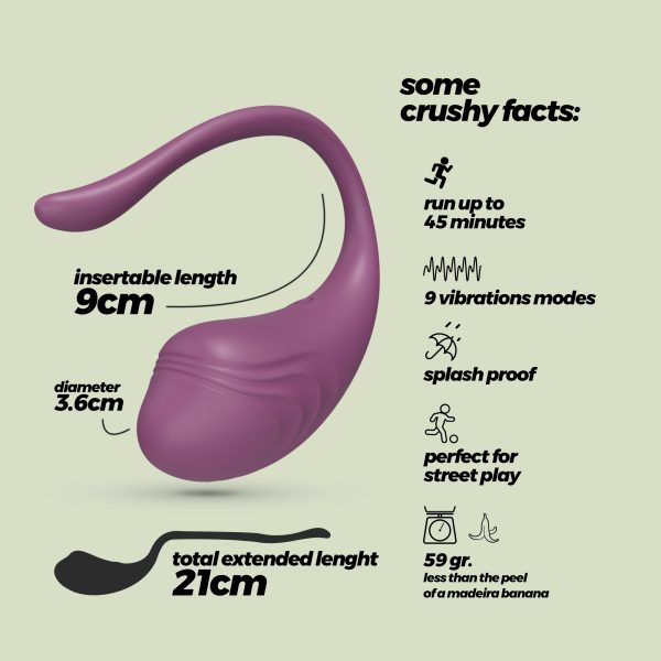 OVO VIBRATÓRIO RECARREGÁVEL COM COMANDO TAMAGO CRUSHIOUS ROXO - Image 8