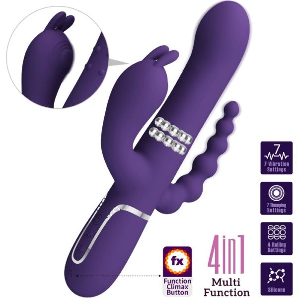 PRETTY LOVE - CAMMY TRIPLO VIBRADOR MULTIFUNÃÃO 4 EM 1 ROXO - Image 5