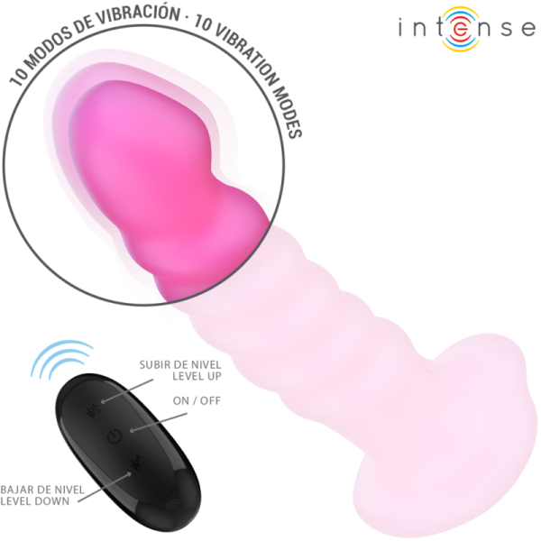INTENSE - CINDY VIBRADOR TAMANHO L DESIGN ESPIRAL 10 VIBRAÃÃES ROSA CONTROLE REMOTO - Image 3