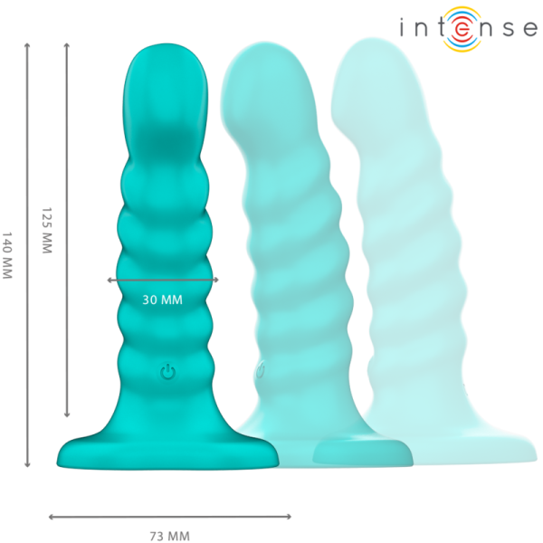 INTENSE - BUFFY VIBRADOR TAMANHO S DESIGN ESPIRAL 10 VIBRAÃÃES CONTROLE REMOTO AZUL - Image 2