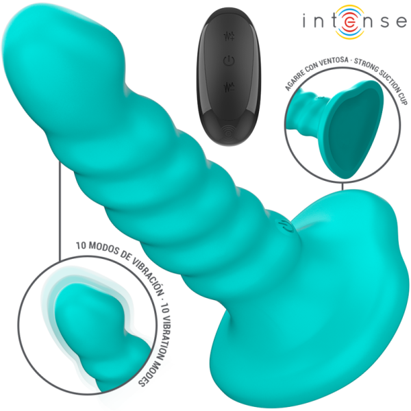 INTENSE - BUFFY VIBRADOR TAMANHO S DESIGN ESPIRAL 10 VIBRAÃÃES CONTROLE REMOTO AZUL