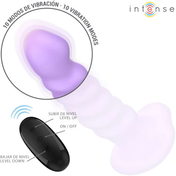 INTENSE - BRENDA VIBRADOR TAMANHO M DESIGN ESPIRAL 10 VIBRAÃÃES ROXO CONTROLE REMOTO - Image 2