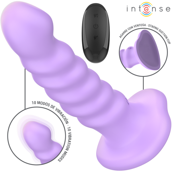 INTENSE - BRENDA VIBRADOR TAMANHO M DESIGN ESPIRAL 10 VIBRAÃÃES ROXO CONTROLE REMOTO