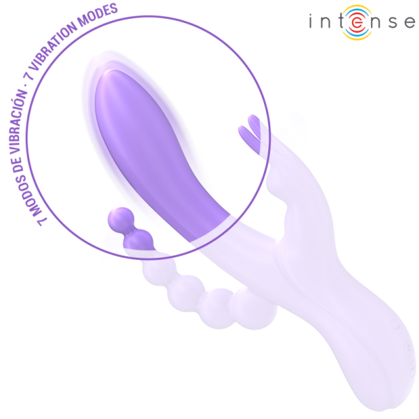 INTENSE - MIKO TRIPLO VIBRADOR COELHO & ESTIMULADOR & ANAL 7 VIBRAÃÃES ROXO - Image 4