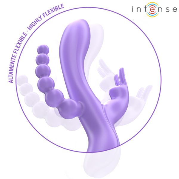 INTENSE - MIKO TRIPLO VIBRADOR COELHO & ESTIMULADOR & ANAL 7 VIBRAÃÃES ROXO - Image 3