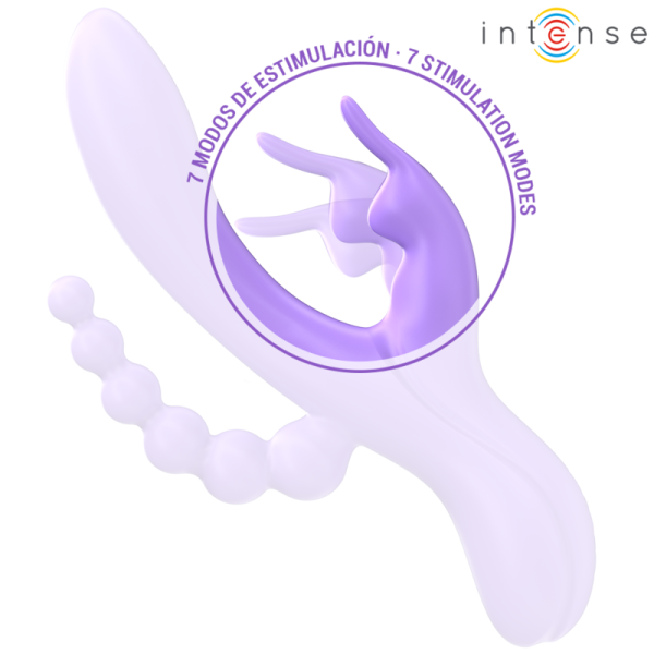 INTENSE - MIKO TRIPLO VIBRADOR COELHO & ESTIMULADOR & ANAL 7 VIBRAÃÃES ROXO - Image 5