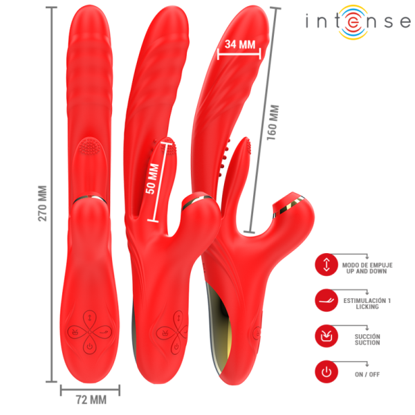 INTENSE - KAROL MULTIFUNÃÃO VIBRADOR IMPULSO & ESTIMULAÃÃO & SUCÃÃO VERMELHO - Image 2