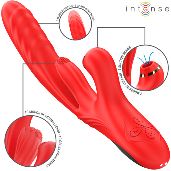 INTENSE - KAROL MULTIFUNÃÃO VIBRADOR IMPULSO & ESTIMULAÃÃO & SUCÃÃO VERMELHO