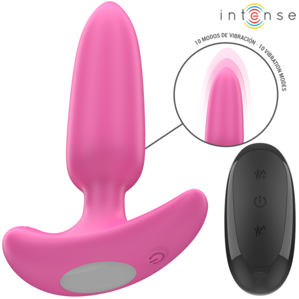 INTENSE - ROSS ANAL PLUG 10 VIBRAÃÃES ROSA CONTROLE REMOTO