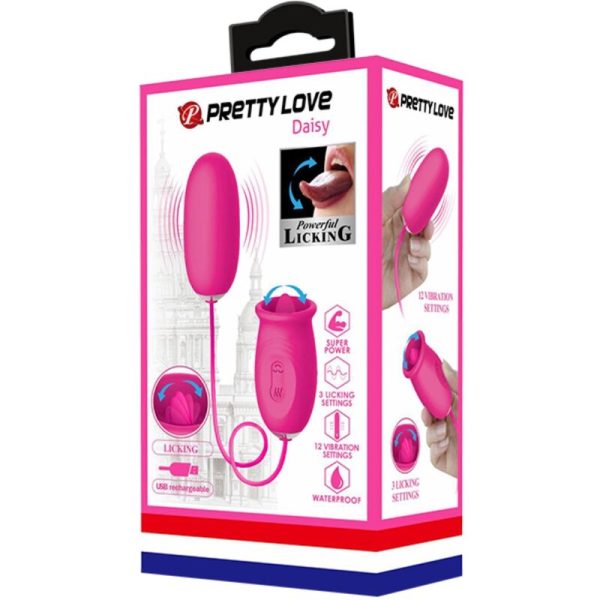 PRETTY LOVE - OVO VIBRADOR DAISY + LÃNGUA ESTIMULANTE DE CLITÃRIS ROSA - Image 8