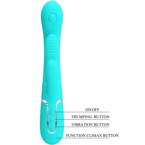 PRETTY LOVE - SHANIA TRIPLE RABBIT MULTIFUNCIONAL VIBRADOR 3 EM 1 AZUL - Image 8