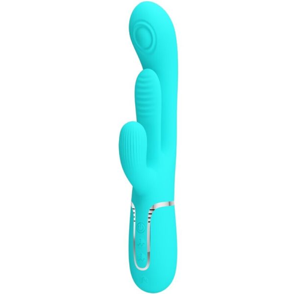 PRETTY LOVE - SHANIA TRIPLE RABBIT MULTIFUNCIONAL VIBRADOR 3 EM 1 AZUL