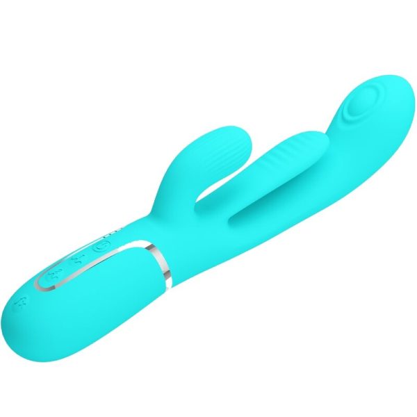 PRETTY LOVE - SHANIA TRIPLE RABBIT MULTIFUNCIONAL VIBRADOR 3 EM 1 AZUL - Image 5