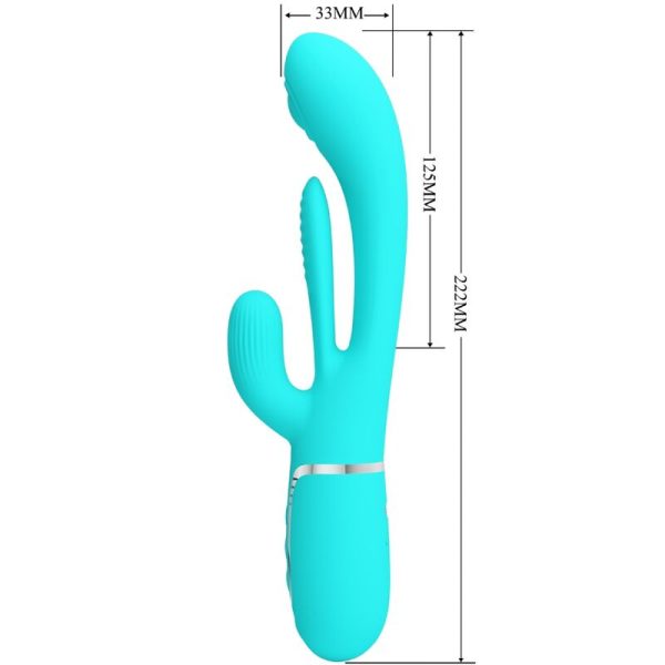 PRETTY LOVE - SHANIA TRIPLE RABBIT MULTIFUNCIONAL VIBRADOR 3 EM 1 AZUL - Image 7