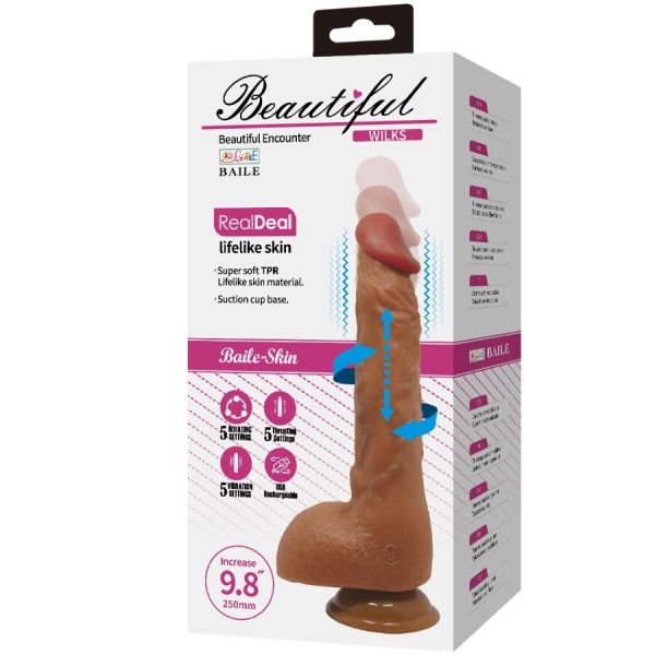 BAILE - BEAUTIFUL WILKS 5 CONFIGURAÃÃES VIBRADOR REALISTA 25 CM MULATO - Image 6