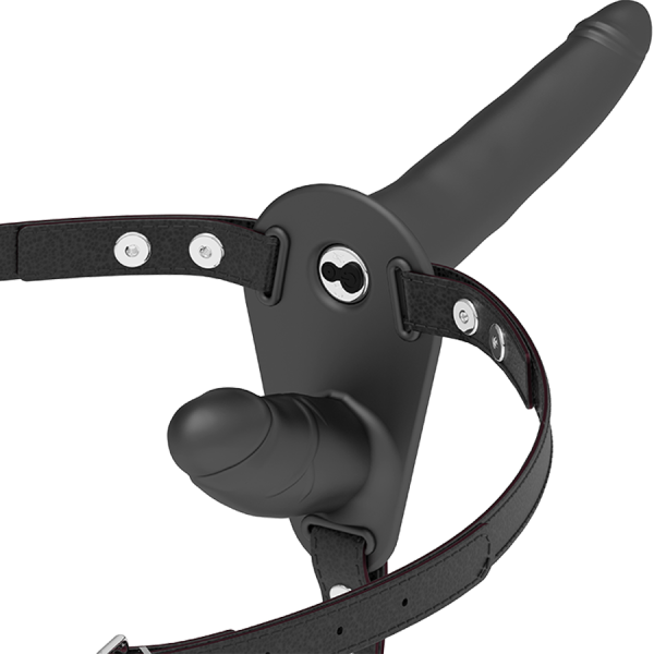 FETISH SUBMISSIVE HARNESS - VIBRADOR PRETO DE DUPLA PENETRAÇÃO - Image 2