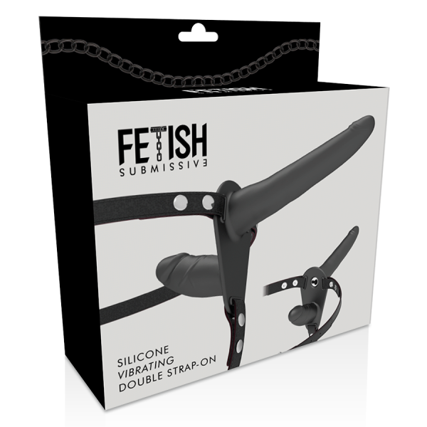 FETISH SUBMISSIVE HARNESS - VIBRADOR PRETO DE DUPLA PENETRAÇÃO - Image 6