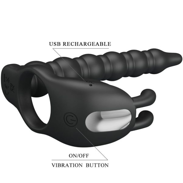 PRETTY LOVE - BLACKNEY ANÉIS PARA PÊNIS COM PLUG VIBRADOR - Image 6