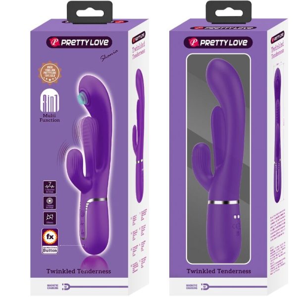 PRETTY LOVE - SHANIA TRIPLE RABBIT VIBRADOR MULTIFUNCIONAL ROXO - Image 11