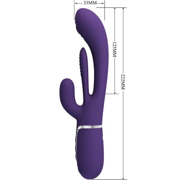 PRETTY LOVE - SHANIA TRIPLE RABBIT VIBRADOR MULTIFUNCIONAL ROXO - Image 9