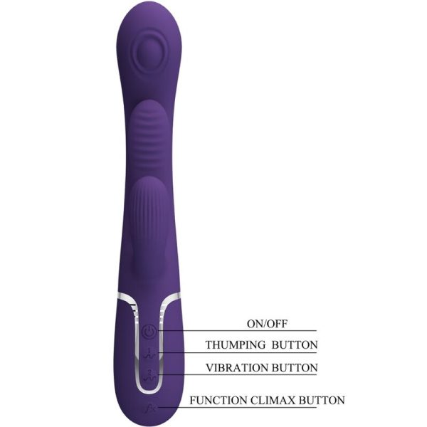 PRETTY LOVE - SHANIA TRIPLE RABBIT VIBRADOR MULTIFUNCIONAL ROXO - Image 8