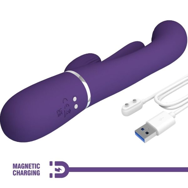 PRETTY LOVE - SHANIA TRIPLE RABBIT VIBRADOR MULTIFUNCIONAL ROXO - Image 10
