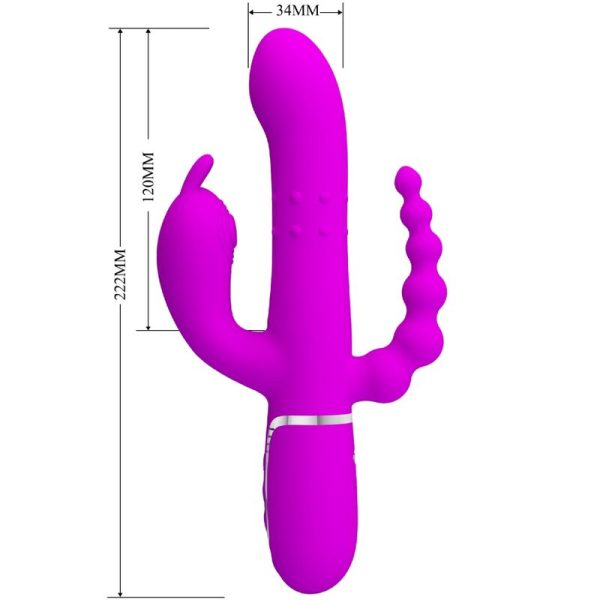 PRETTY LOVE - CAMMY VIBRADOR TRIPLO MULTIFUNCIONAL 4 EM 1 ROSA - Image 6