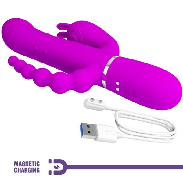 PRETTY LOVE - CAMMY VIBRADOR TRIPLO MULTIFUNCIONAL 4 EM 1 ROSA - Image 7