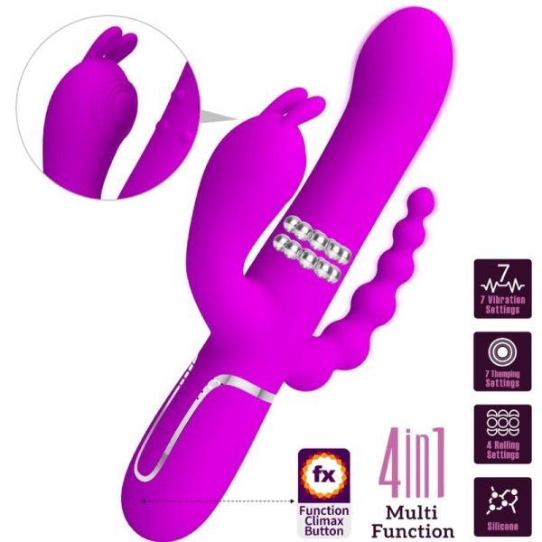PRETTY LOVE - CAMMY VIBRADOR TRIPLO MULTIFUNCIONAL 4 EM 1 ROSA - Image 9