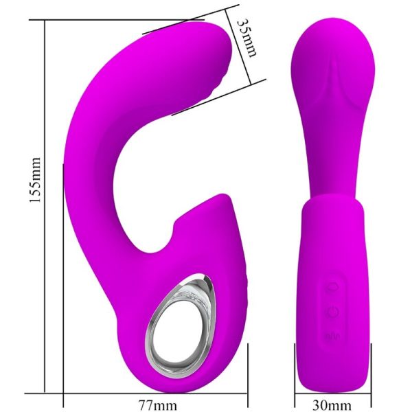 PRETTY LOVE - SIBEL SIBEL VIBRADOR PONTO G + ESTIMULADOR DE CLITÃRIS 10 VIBRAÃÃES ROXO - Image 5