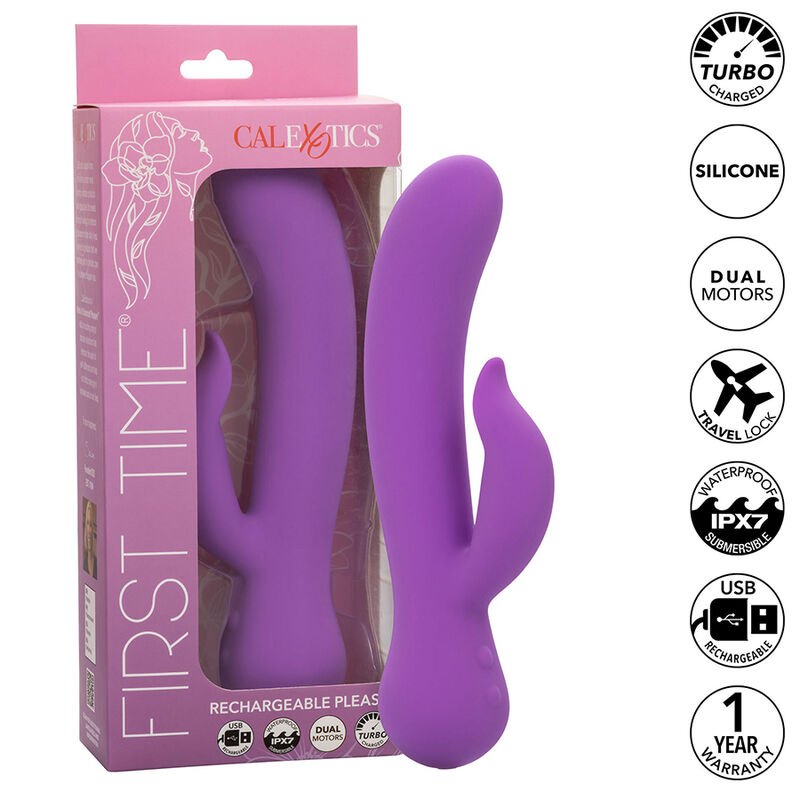 CALEXOTICS - FIRST TIME VIBRADOR PLEASER RECARREGÃVEL ROXO
