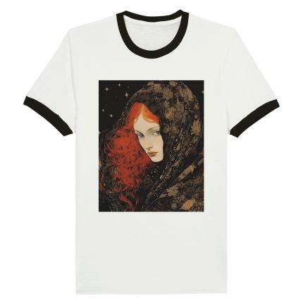 Woman Portrait Gothic Style Unisex Ringer T-shirt