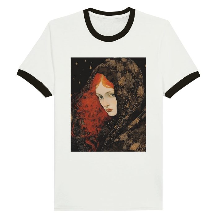Woman Portrait Gothic Style Unisex Ringer T-shirt