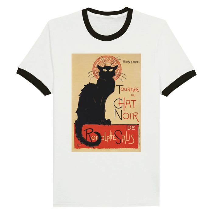 Parisian Legend: Le Chat Noir Vintage Poster Unisex Ringer T-shirt