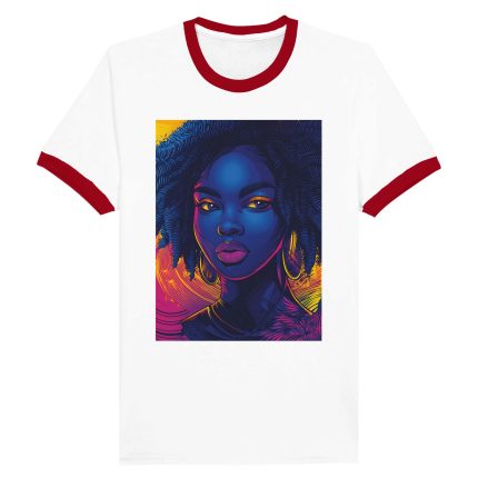 Woman Psychedelic Colorful Unisex Ringer T-shirt