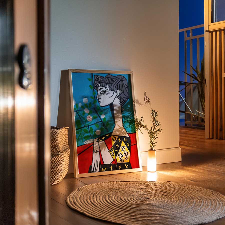 Portrait of Jacqueline Roque by Picasso - Stylized Profile Portrait Poster Wall Art