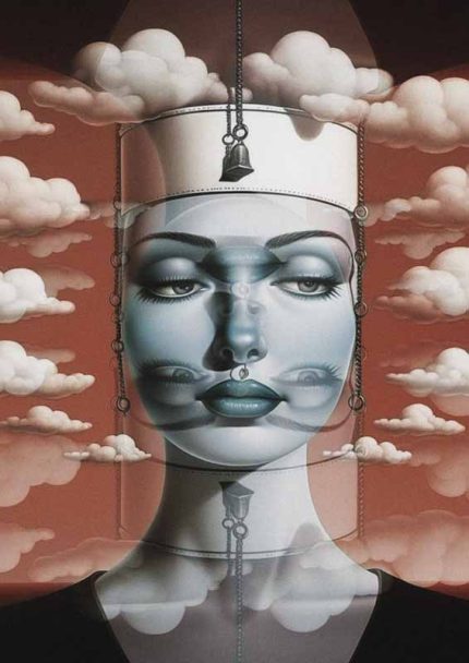 Surreal Woman Art: Cloud Portrait Painting