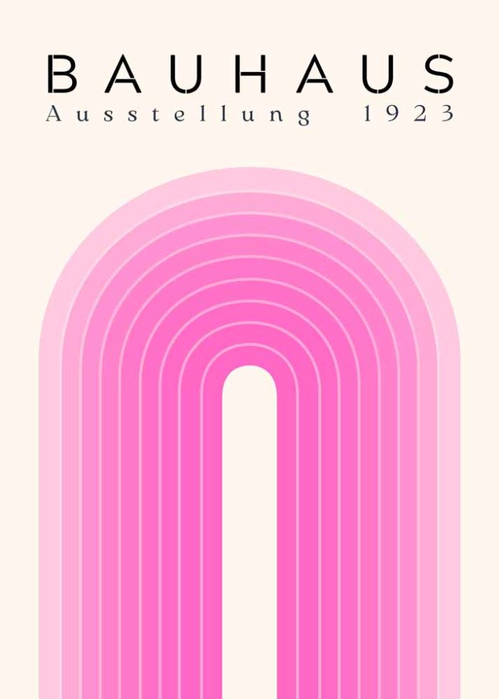 Bauhaus Ausstellung 1923 Pink Gradient Arch Bauhaus Printed Poster