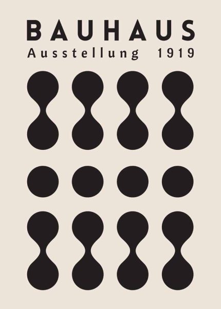 Bauhaus Ausstellung 1919 Abstract Shapes Printed Poster