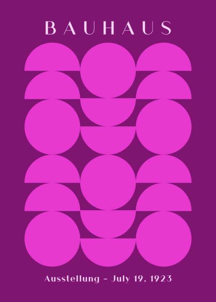 Bauhaus Purple Symmetry Poster - July 19, 1923 Exhibition Art Bauhaus Printed Poster