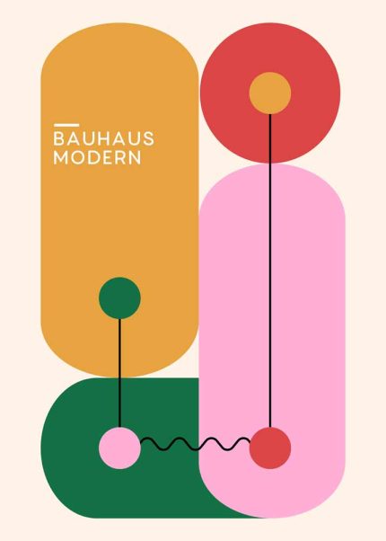 Bauhaus Modern Art Print - Abstract Geometric Shape Bauhaus Printed Poster