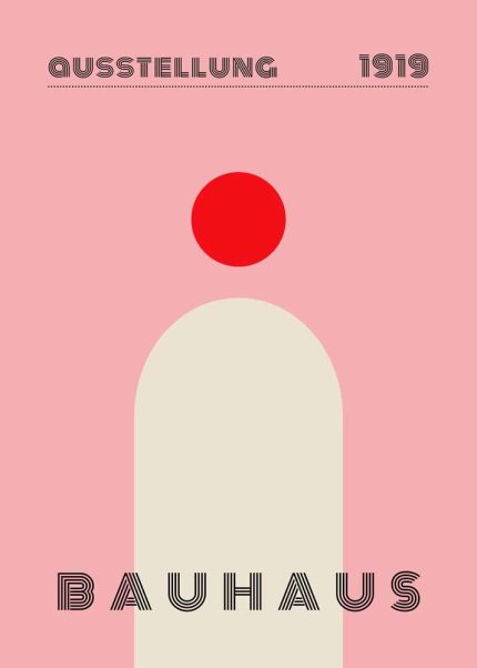 Bauhaus Ausstellung 1919 Poster - Minimalist Exhibition Art Bauhaus Printed Poster