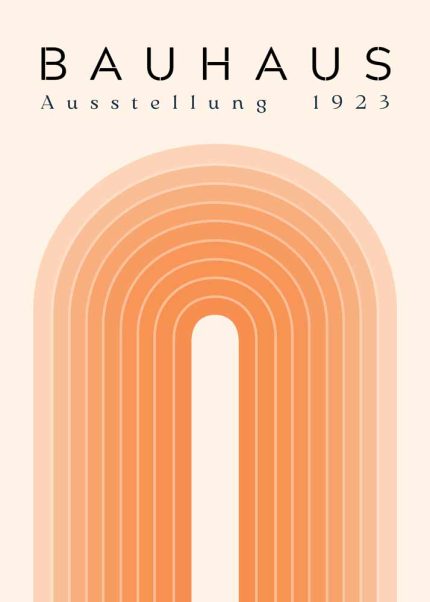 Bauhaus Ausstellung 1923 Poster - Warm Tone Geometric Art Print Bauhaus Printed Poster