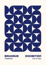 Bauhaus Frankfurt Exhibition Poster - Blue Geometric Pattern, July 19, 1923 Bauhaus Printed Poster